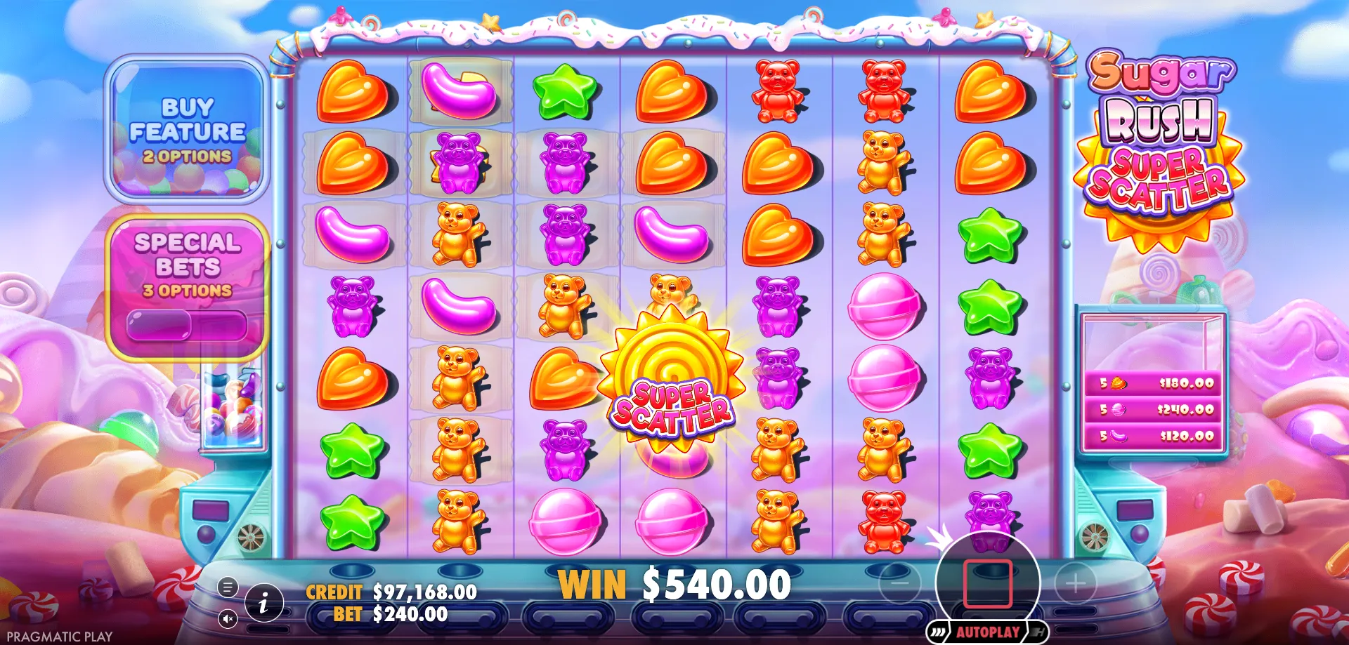 Demo-läge – Spela Sugar Rush Super Scatter Gratis